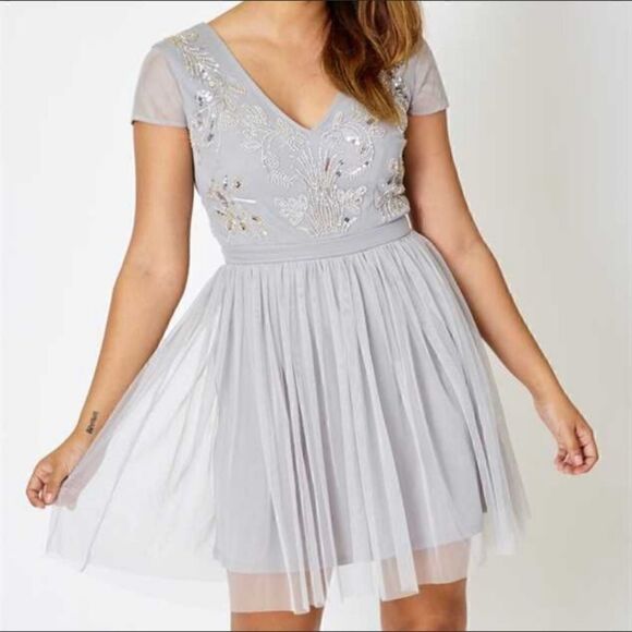 Altar’d State Lola Sequin Tulle Dress Extra Small NWT - Picture 1 of 13